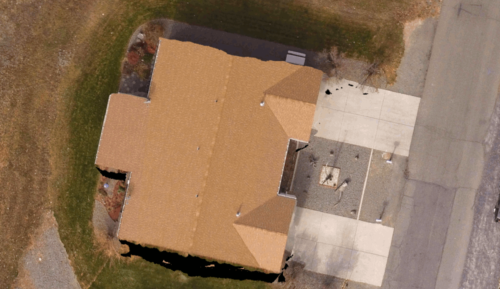 Comparison of orthophoto of house between MICMAC and OpenDroneMap